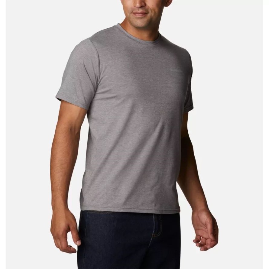Columbia City Grey Heather Men's Sun Trek Short Sleeve T-Shirt
