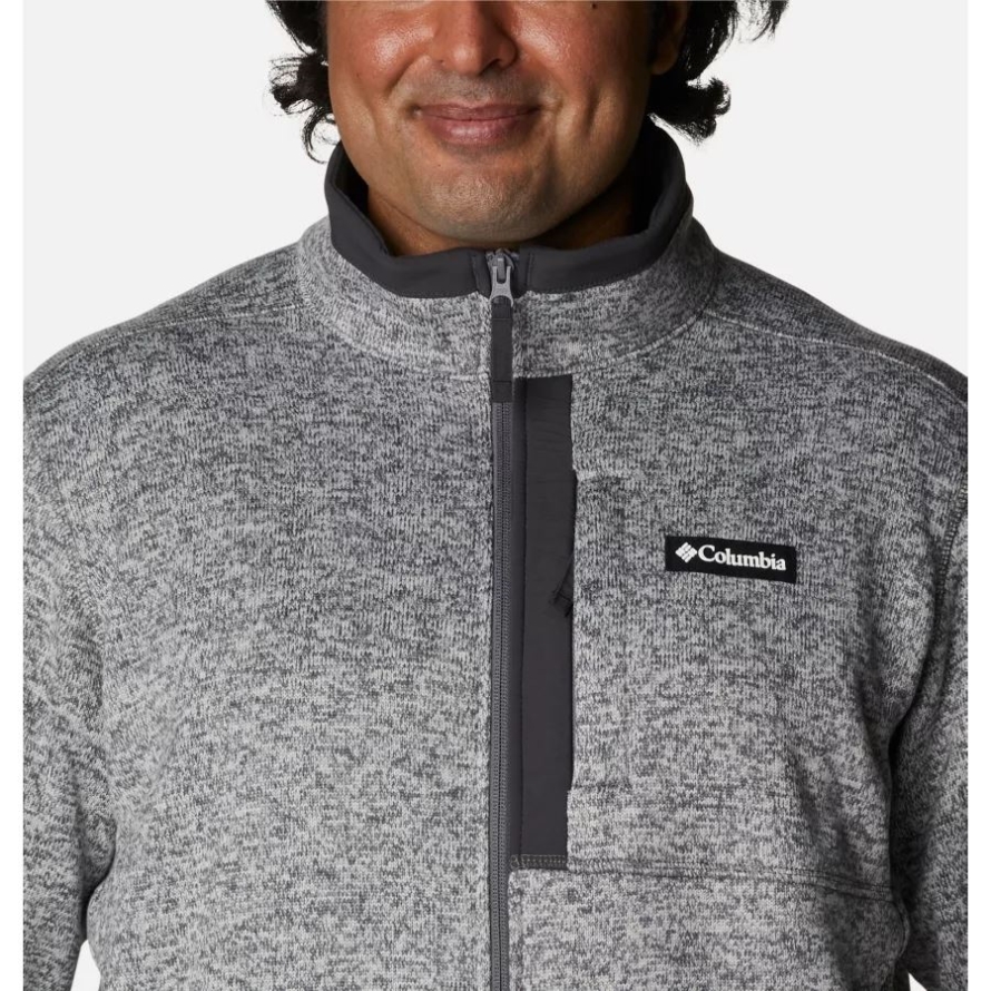 Columbia City Grey Heather Men's Sweater Weather Fleece Full Zip Big