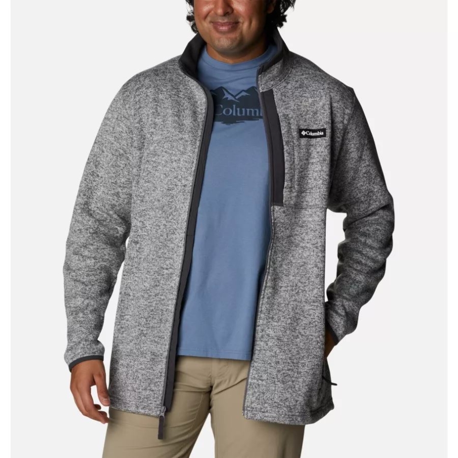 Columbia City Grey Heather Men's Sweater Weather Fleece Full Zip Big