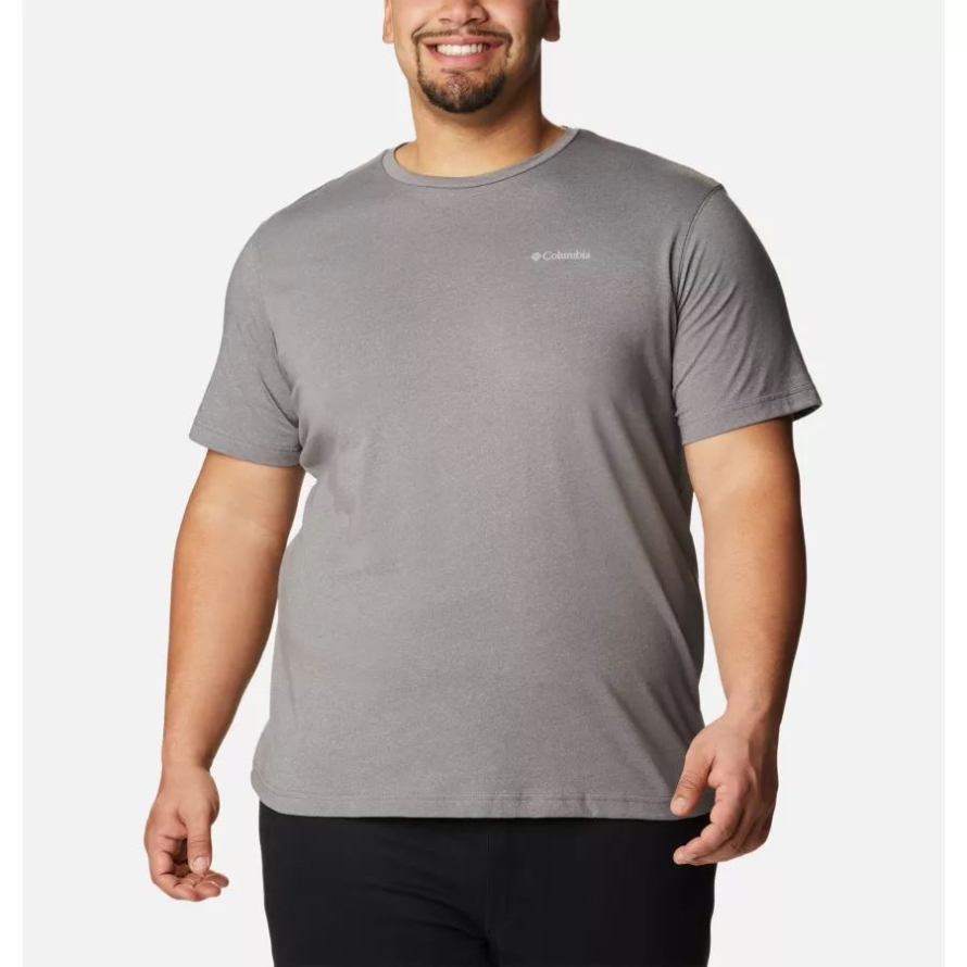 Columbia City Grey Heather Men's Thistletown Hills Short Sleeve Shirt Big