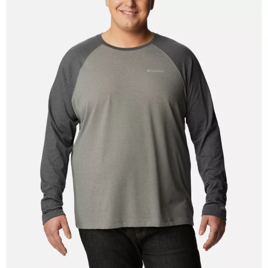 Columbia City Grey Heather/Shark Heather Men's Thistletown Hills Raglan Shirt Big