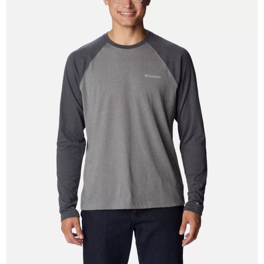 Columbia City Grey Heather/Shark Heather Men's Thistletown Hills Raglan Shirt