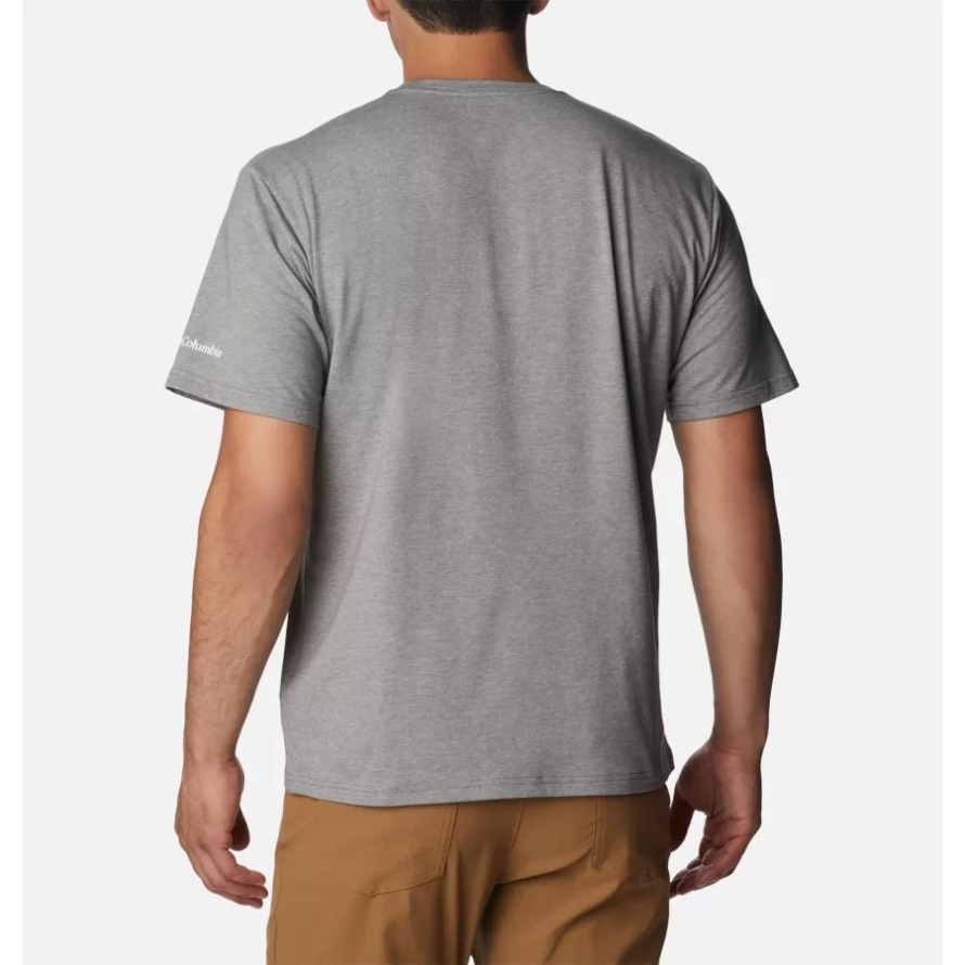 Columbia City Grey Heather/Suntrek Trails Chest Men's Sun Trek Technical T-Shirt