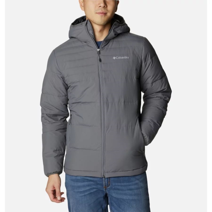 Columbia City Grey Men's Grindstone Loop 650 TurboDown Hooded Jacket