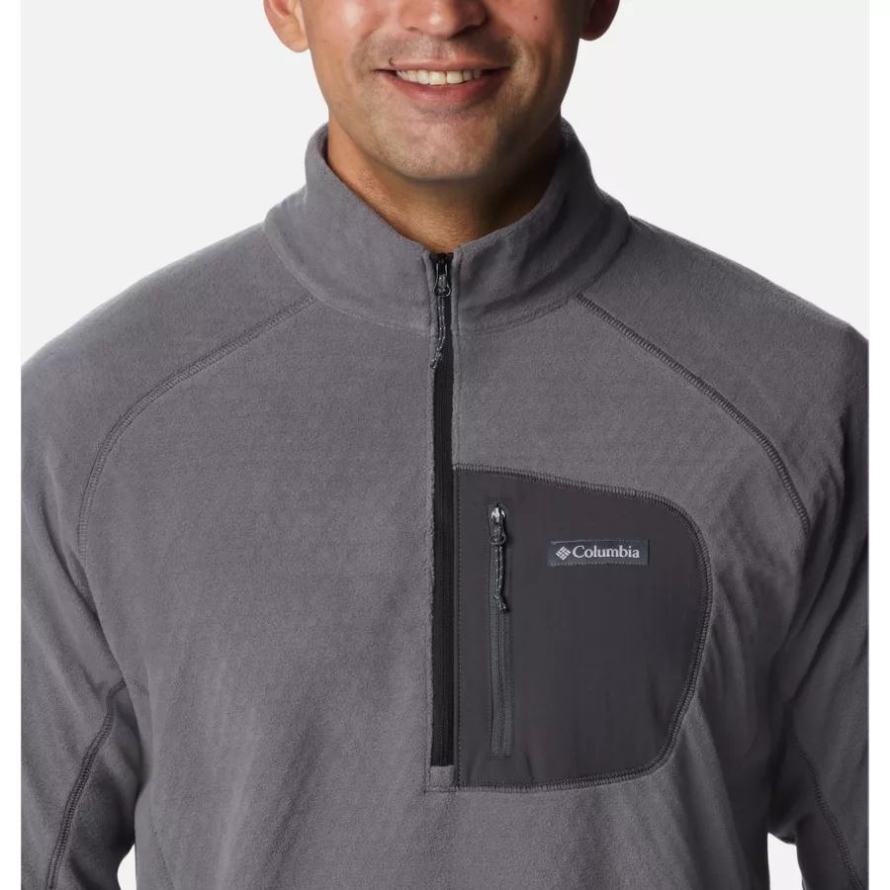 Columbia City Grey/Shark Men's Outdoor Tracks Half Zip Fleece Pullover