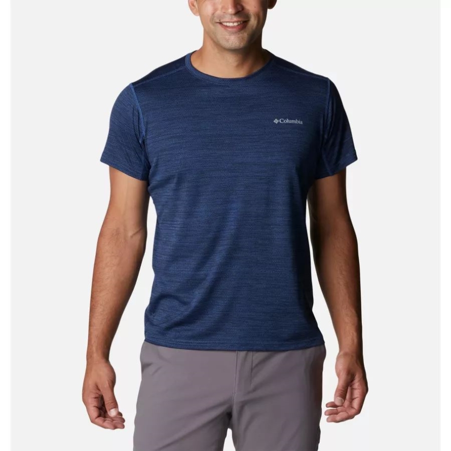 Columbia Collegiate Navy Heather Men's Alpine Chill Zero Short Sleeve Crew Shirt