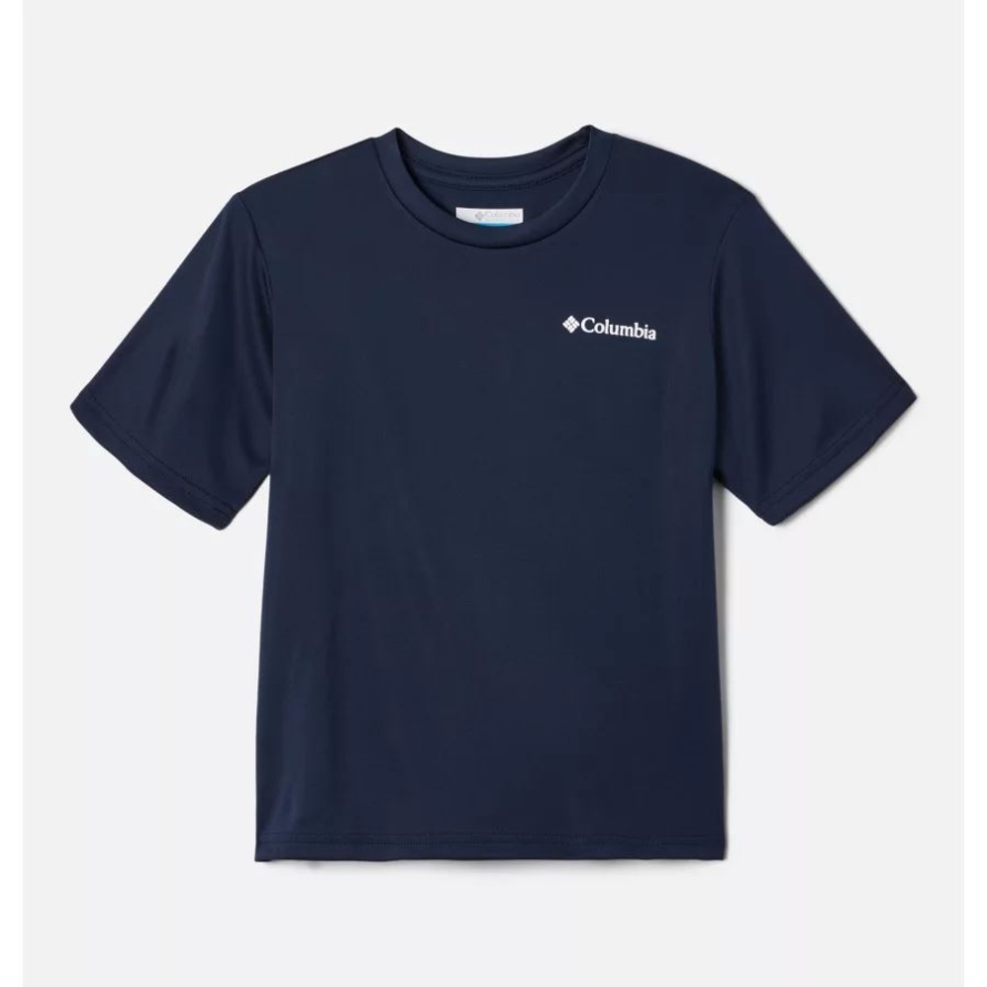 Columbia Collegiate Navy/Starry Peaks Graphic Boys' Grizzly Ridge Back Graphic T-Shirt