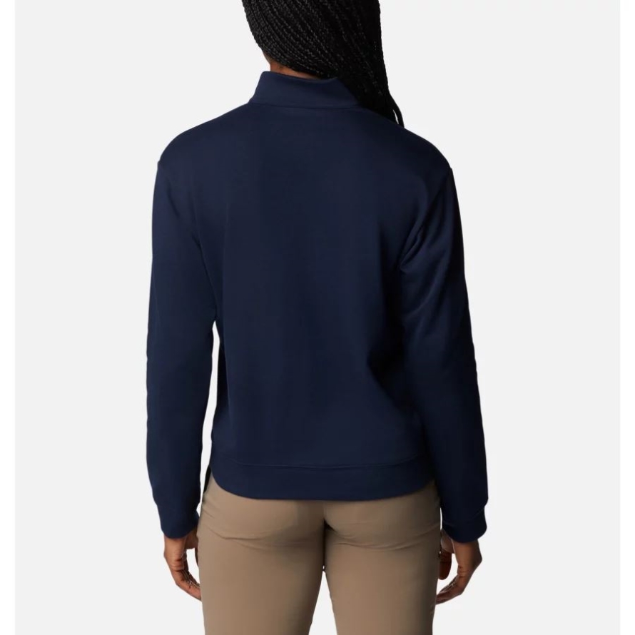 Columbia Collegiate Navy/White CSC Stacked Logo Women's Columbia Trek French Terry Half Zip Sweatshirt