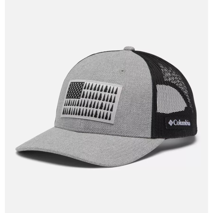 Columbia Columbia Grey Heather Columbia Tree Flag Mesh Snapback Low Crown