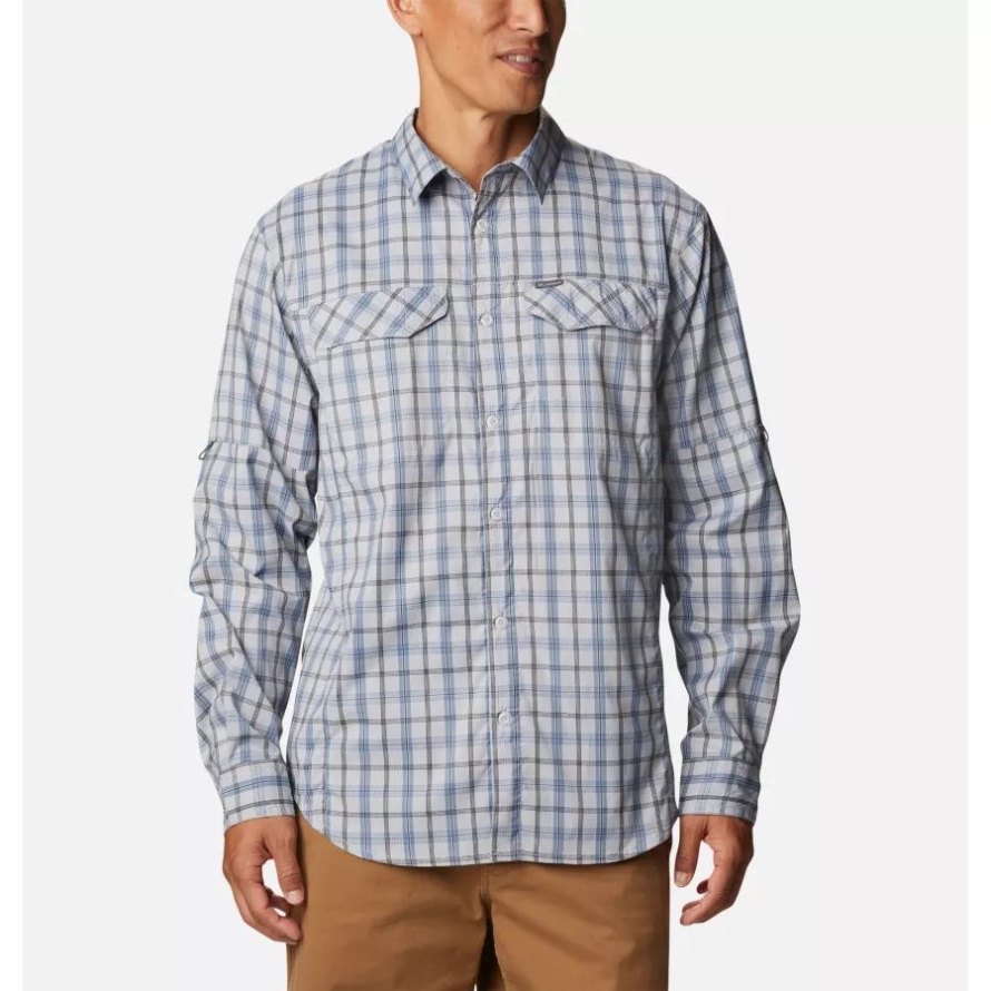 Columbia Columbia Grey Switchback Madras Men's Silver Ridge Lite Plaid Long Sleeve Shirt