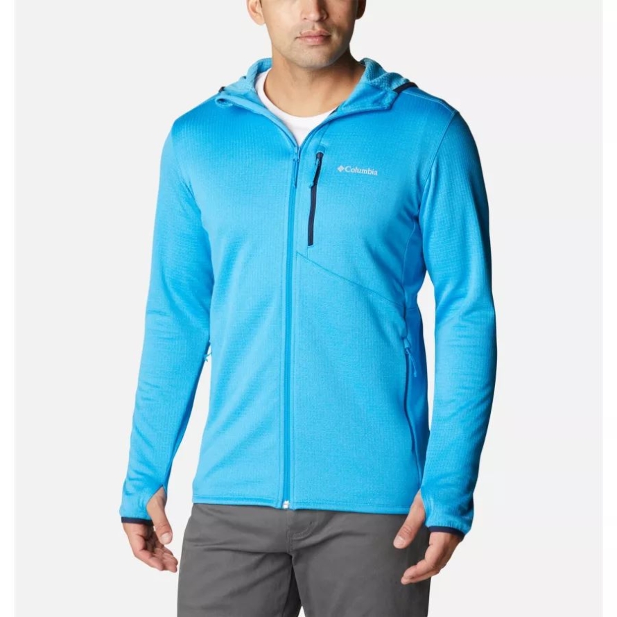 Columbia Compass Blue Heather Men's Park View Full Zip Fleece Hoodie