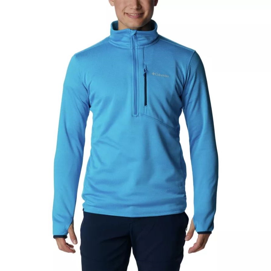 Columbia Compass Blue Heather Men's Park View Half-Zip Fleece