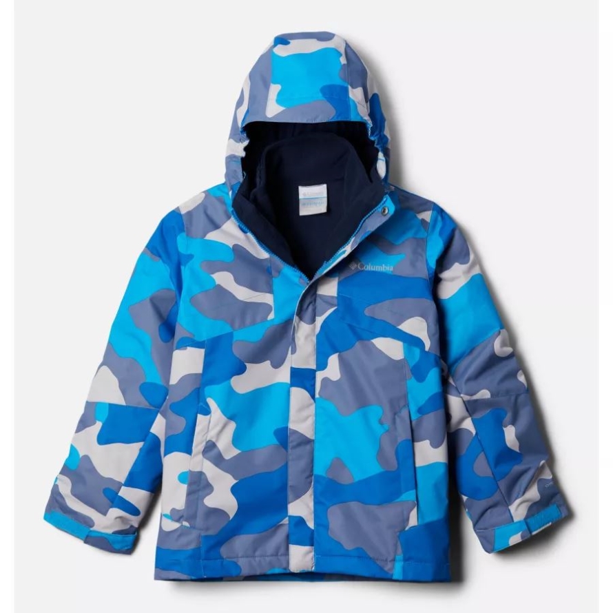 Columbia Compass Blue Mod Camo Boys' Bugaboo II Fleece Interchange Jacket