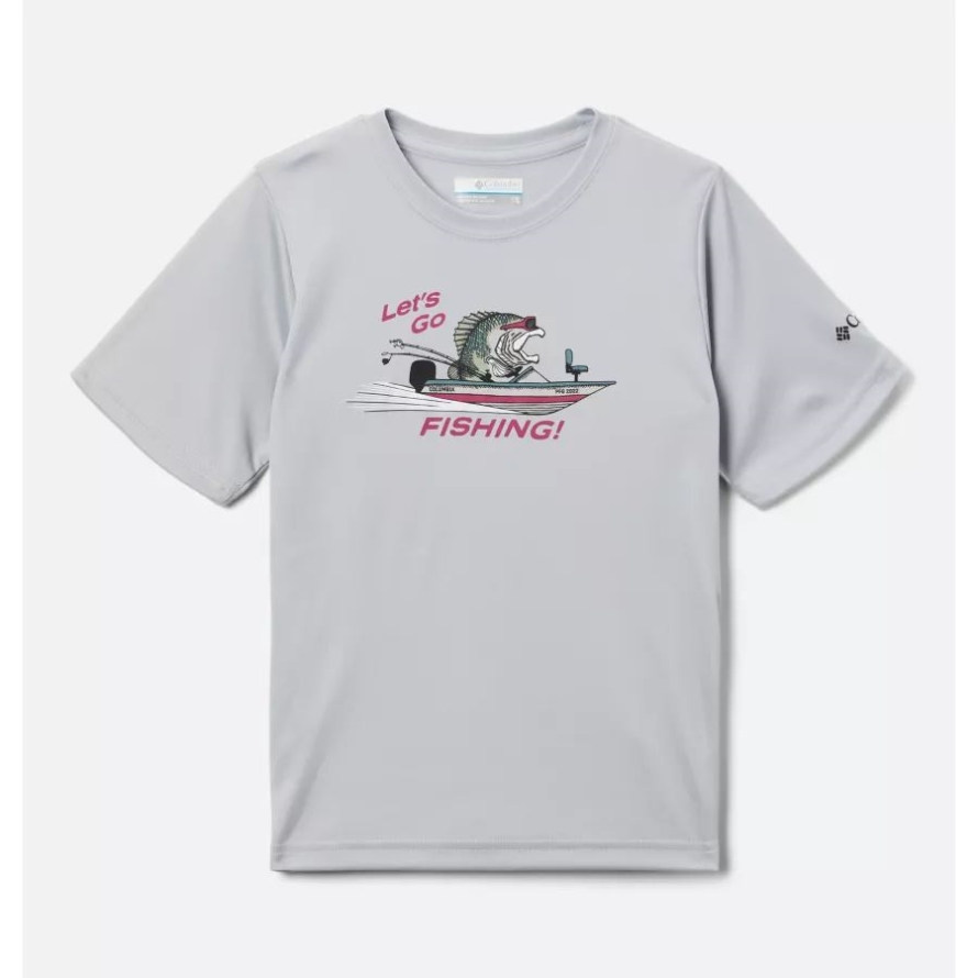 Columbia Cool Grey/Y LGF Bass Boat Boys' PFG Terminal Tackle LGF Short Sleeve Shirt