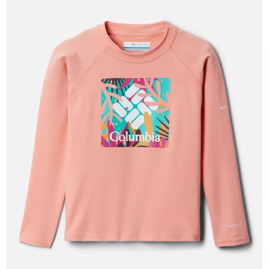 Columbia Coral Reef In The Leaves Kids' Toddler Sandy Shores Printed Long Sleeve Sunguard Shirt