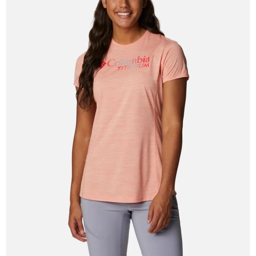 Columbia Coral Reef/Red Hibiscus Women's Titan Pass Graphic T-Shirt