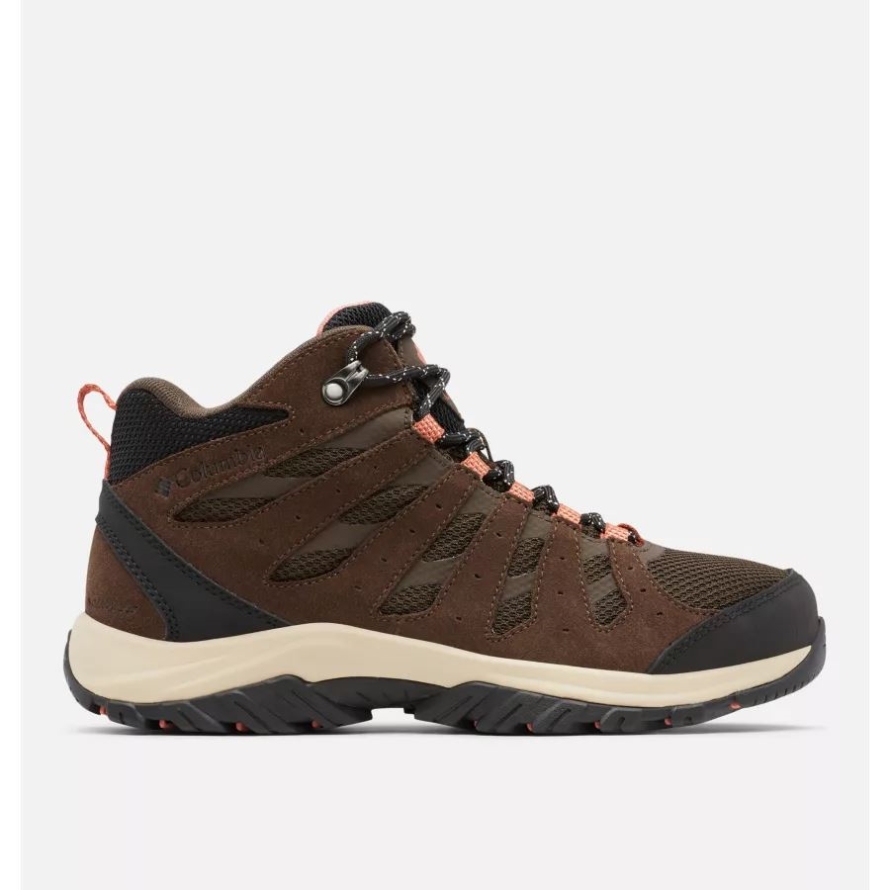 Columbia Cordovan/Dark Coral Women's Redmond III Mid Waterproof Walking Boot