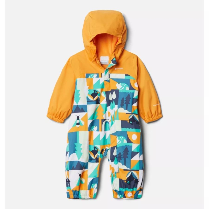 Columbia Deep Marine Summer Escape/Mango Infant Critter Jitters II Rain Suit