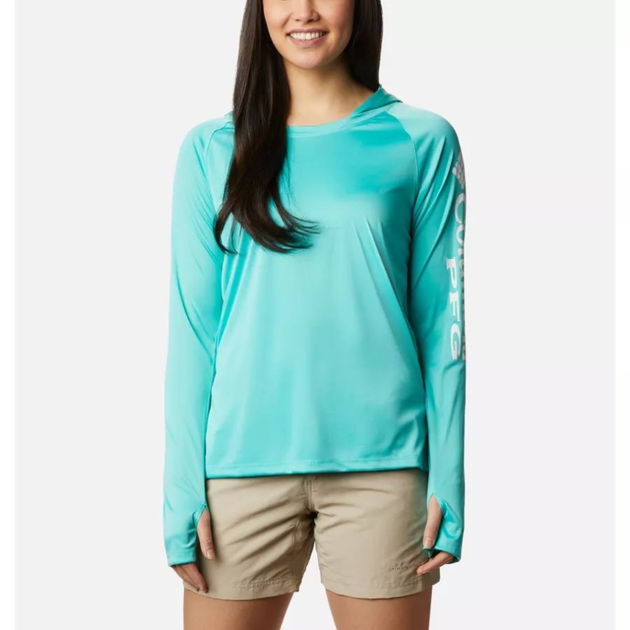 Columbia Dolphin/White Logo Women's PFG Tidal Tee Hoodie
