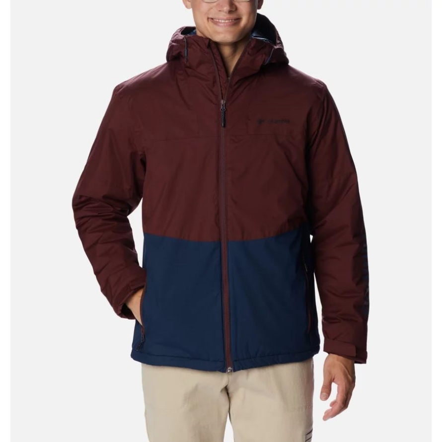 Columbia Elderberry/Collegiate Navy Men's Point Park Waterproof Insulated Jacket