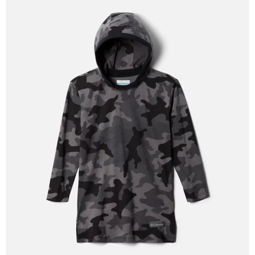 Columbia Girls' Columbia Lodge Hooded Printed Tunic Black Traditional Camo Print