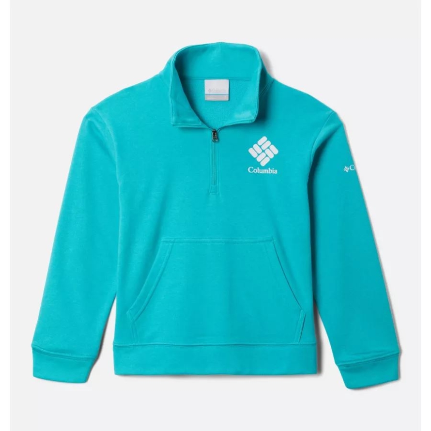 Columbia Girls' Columbia Trek French Terry Half Zip Pullover Bright Aqua