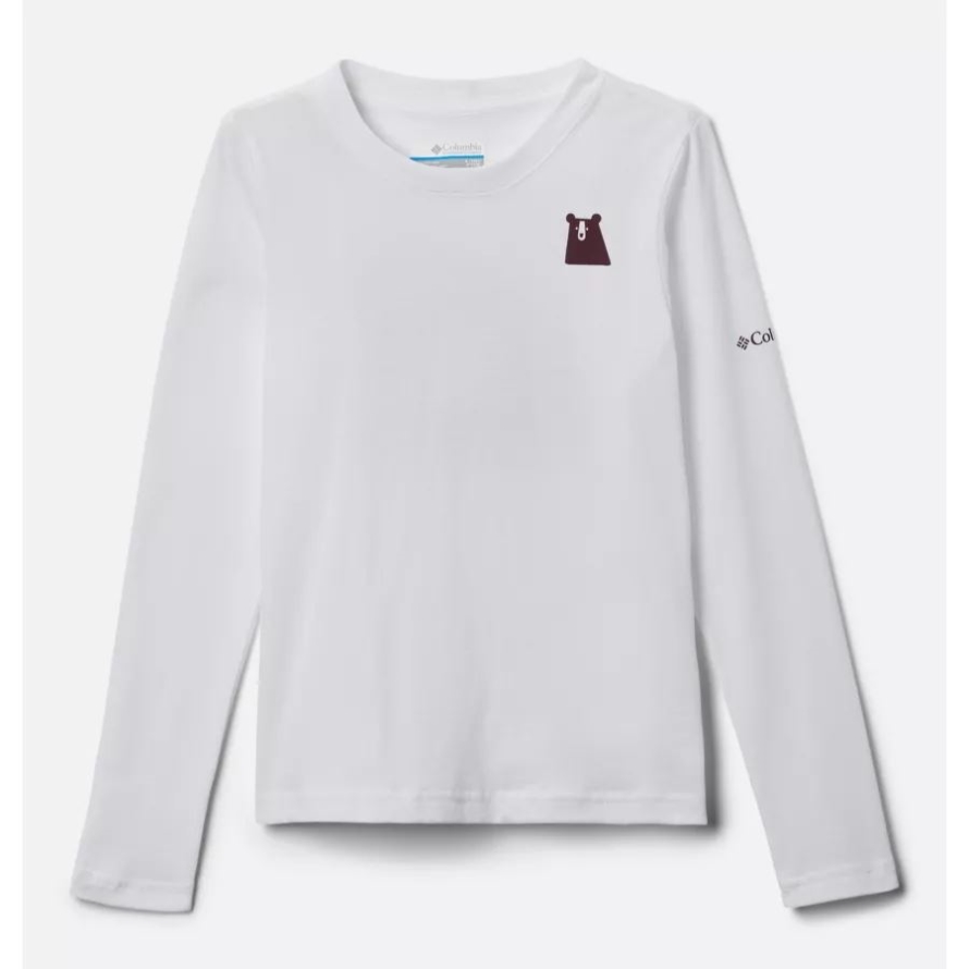 Columbia Girls' Hazeldel Hill Long Sleeve Graphic T-Shirt White/Winterlands