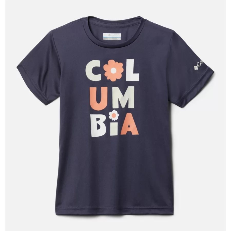 Columbia Girls' Mirror Creek Short Sleeve Graphic T-Shirt Nocturnal Flowery Type