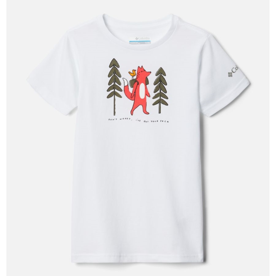 Columbia Girls' Mission Lake Short Sleeve Graphic T-Shirt White Foxy Pack