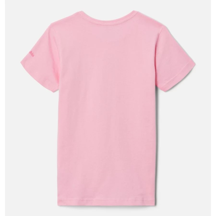 Columbia Girls' Mission Lake Short Sleeve Graphic T-Shirt Wild Rose/CSC Stacked Banded Graphic