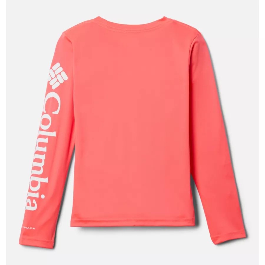 Columbia Girls PFG Tidal Long Sleeve T-Shirt Neon Sunrise/White Logo