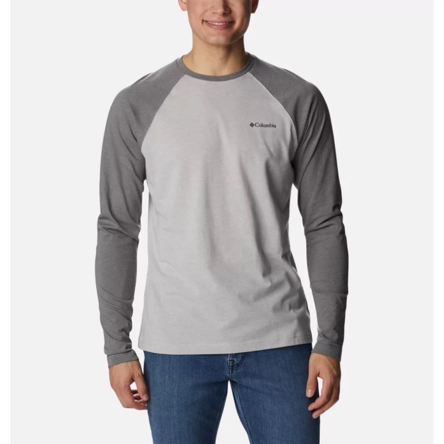 Columbia Grey Heather/City Grey Heather Men's Thistletown Hills Raglan Shirt Columbia