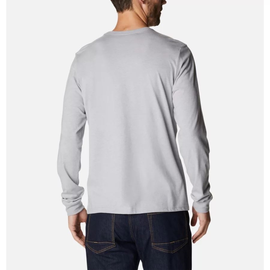 Columbia Grey Heather/Hiking Moose Men's Apres Lifestyle Long Sleeve Graphic T-Shirt Columbia