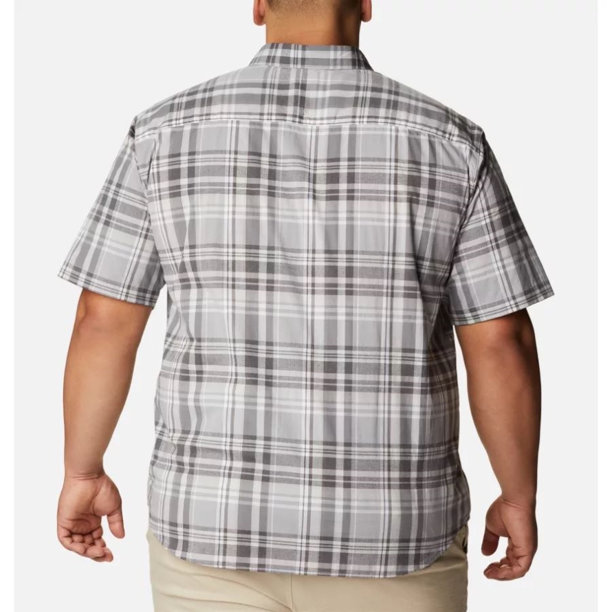Columbia Grey Multi Madras Columbia Men's Rapid Rivers II Short Sleeve Shirt Big