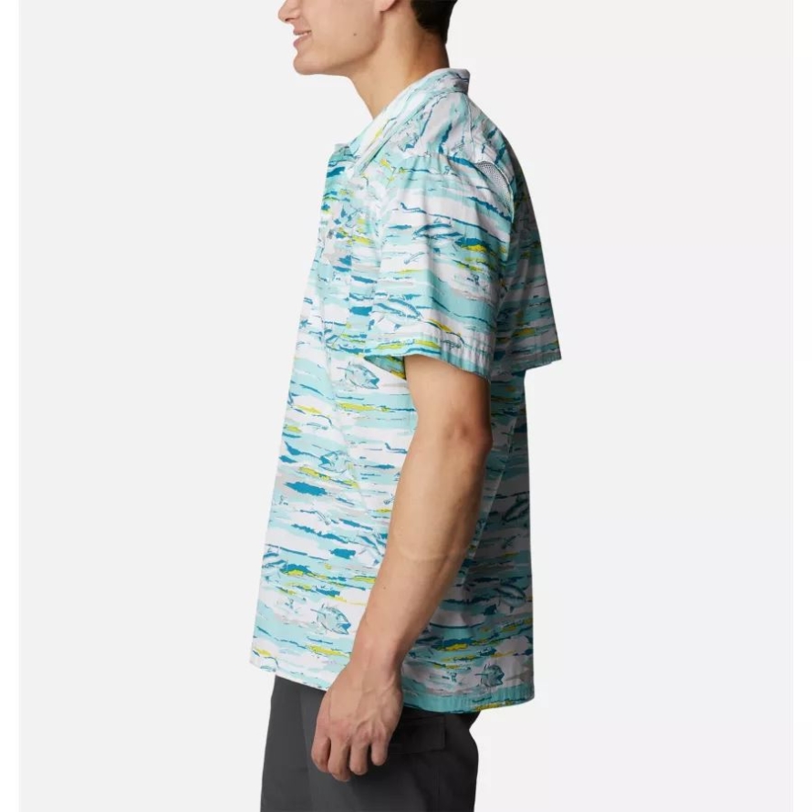 Columbia Gulf Stream Flatout Print Men's PFG Trollers Best Short Sleeve Shirt