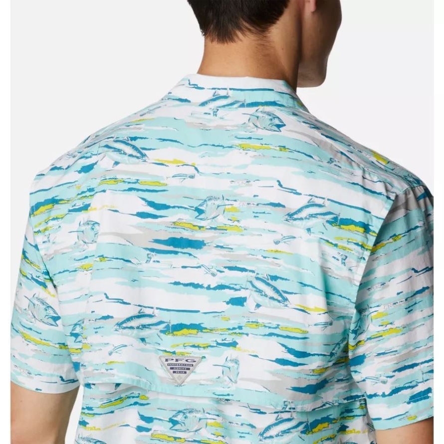 Columbia Gulf Stream Flatout Print Men's PFG Trollers Best Short Sleeve Shirt