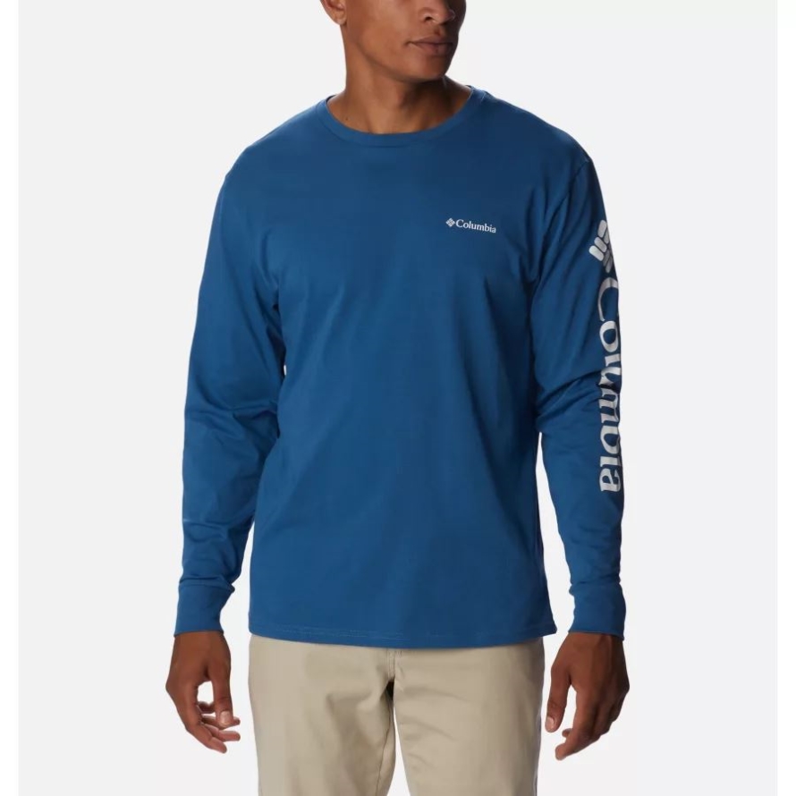 Columbia Impulse Blue Men's North Cascades Long Sleeve Tee Shirt