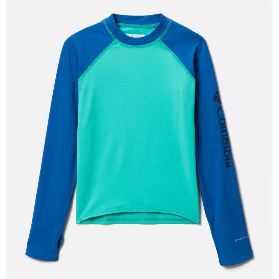Columbia Kids' Sandy ShoresLong Sleeve Sunguard Shirt Electric Turquoise/Bright Indigo