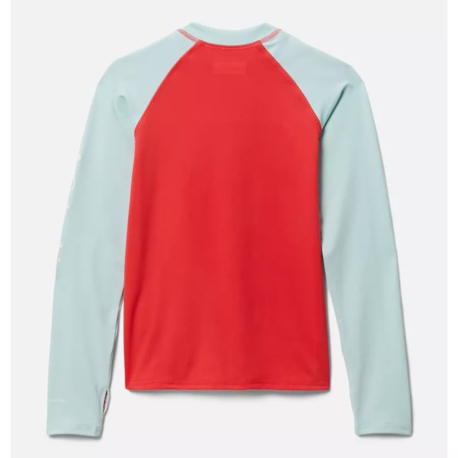 Columbia Kids' Sandy ShoresLong Sleeve Sunguard Shirt Red Hibiscus/Icy Morn
