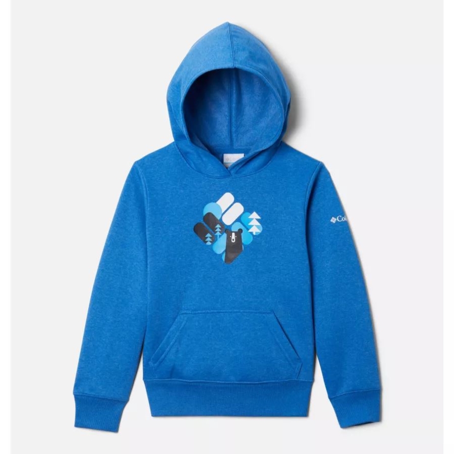 Columbia Kids' Tabor Heights Graphic Hoodie Bright Indigo Heather