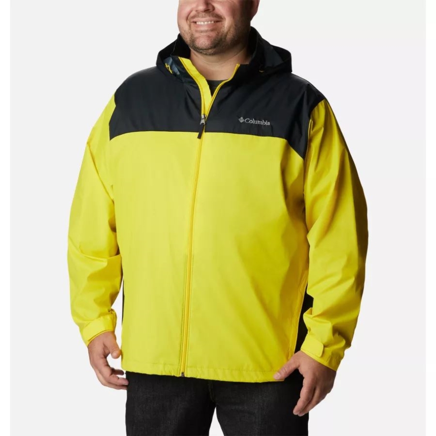 Columbia Laser Lemon/Black Men's Glennaker Lake Rain Jacket Big