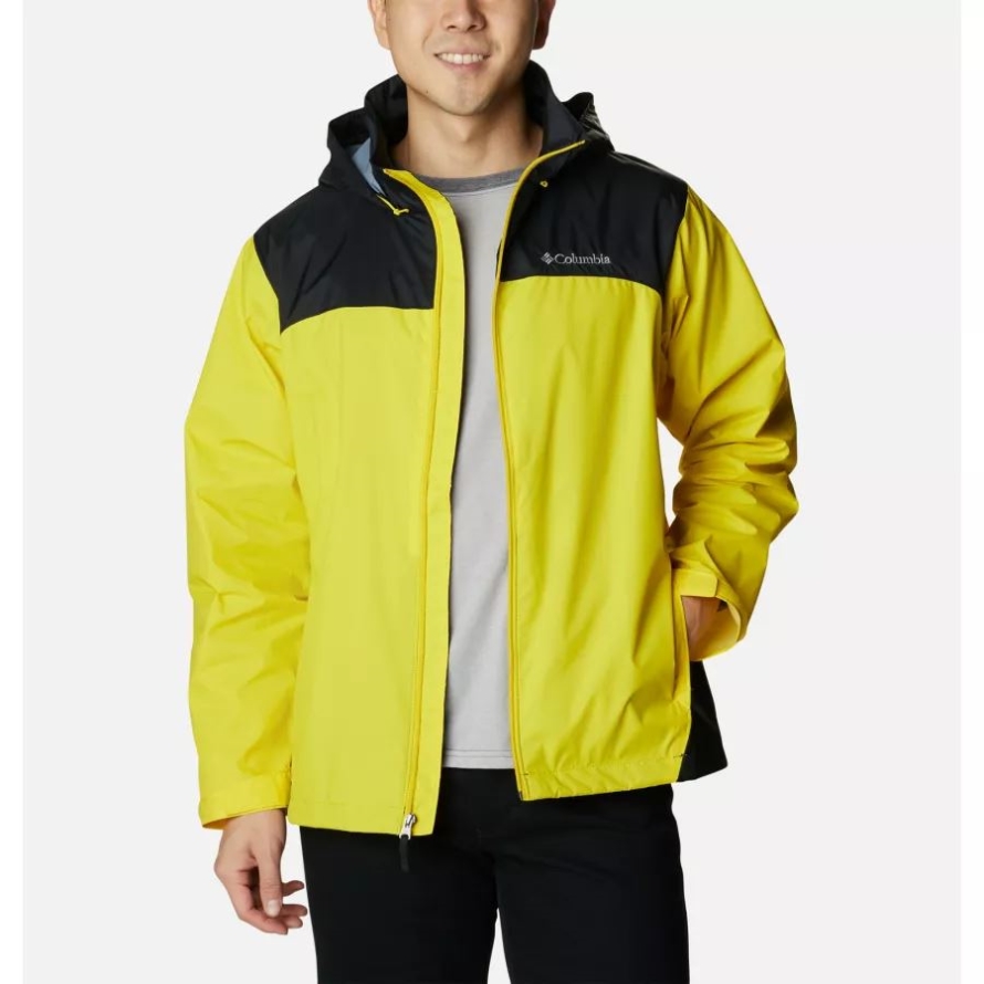 Columbia Laser Lemon/Black Men's Glennaker Lake Rain Jacket