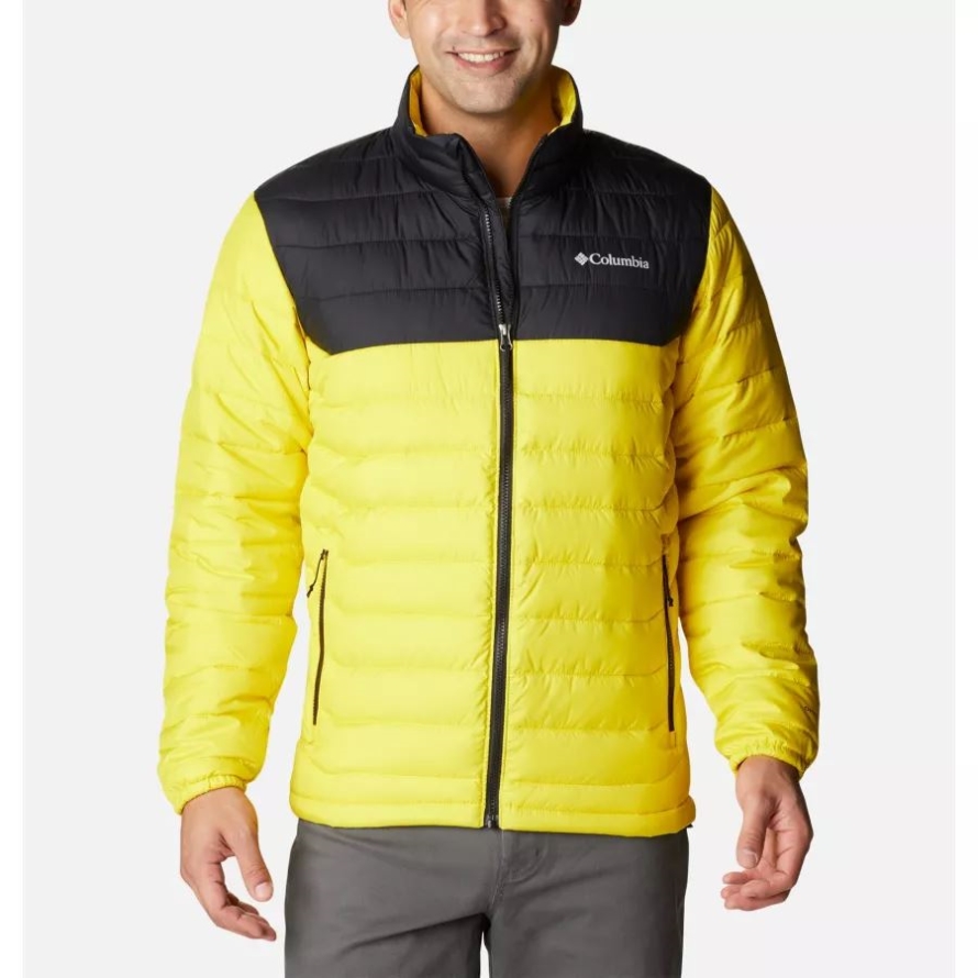 Columbia Laser Lemon/Black Men's Powder Lite Insulated Jacket
