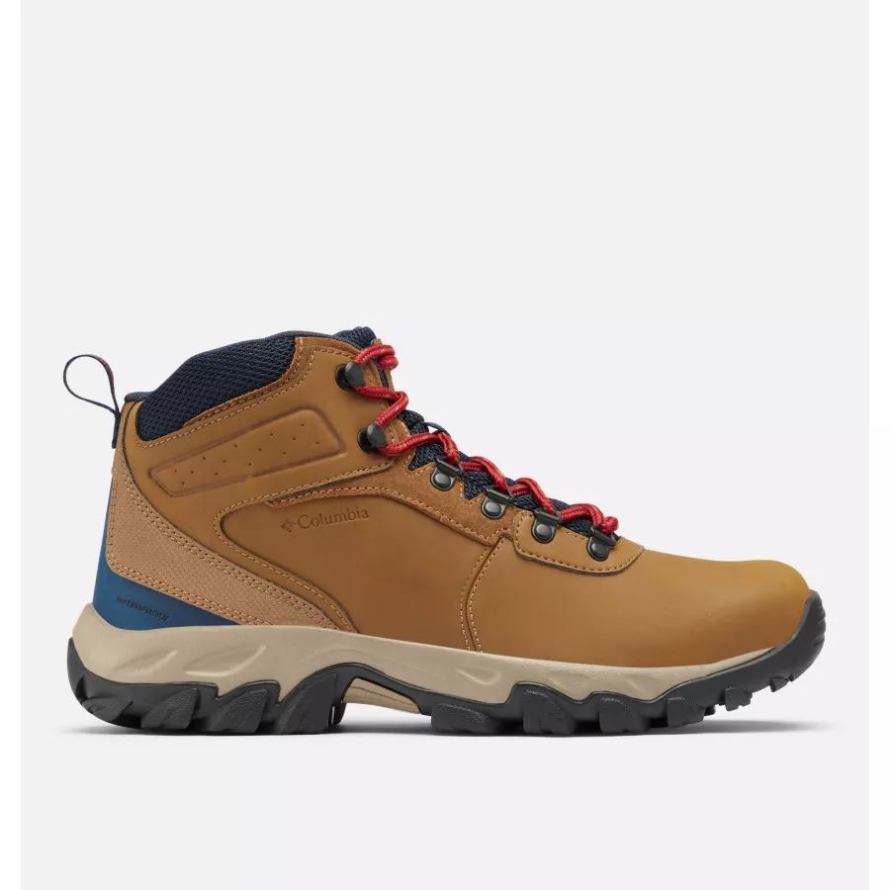 Columbia Light Brown/Red Velvet Men's Newton Ridge Plus II Waterproof Hiking Boot