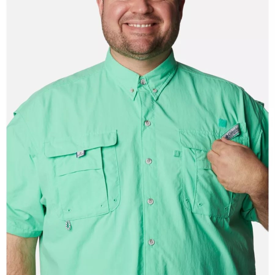 Columbia Light Jade Men's PFG Bahama II Short Sleeve Shirt Big