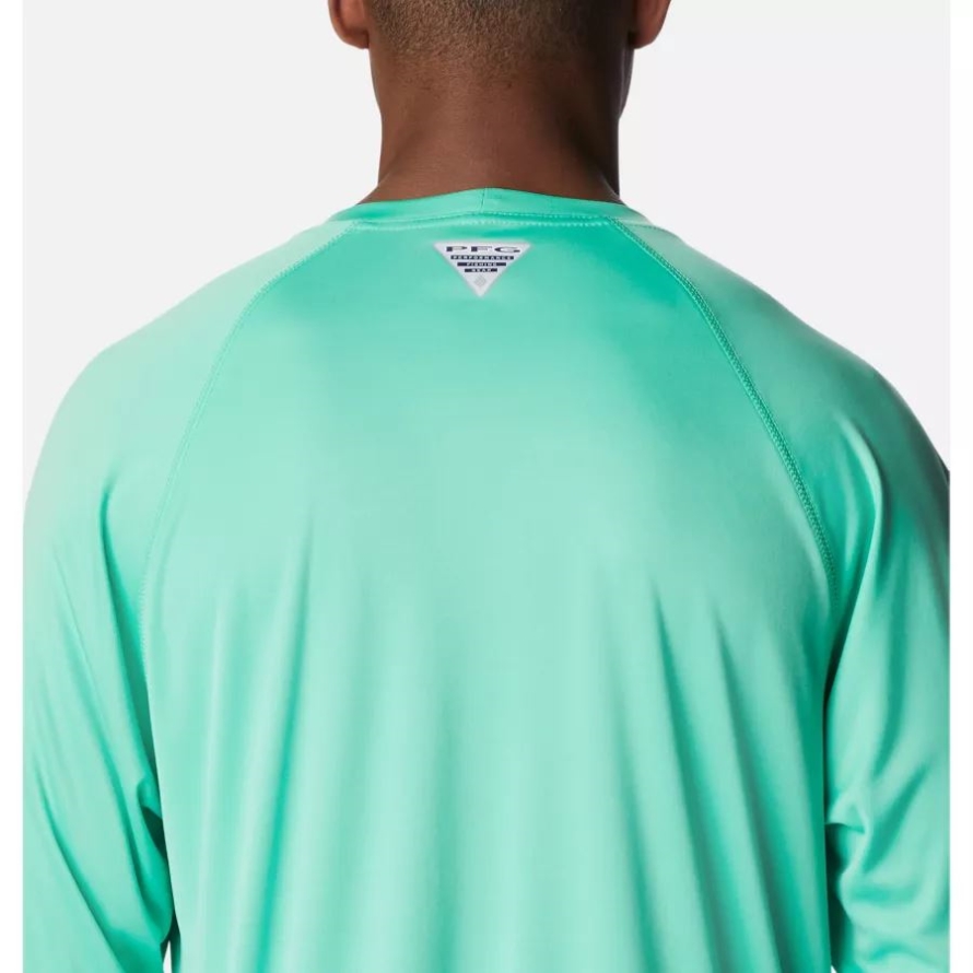 Columbia Light Jade/Metal Logo Men's PFG Terminal Tackle Long Sleeve Shirt