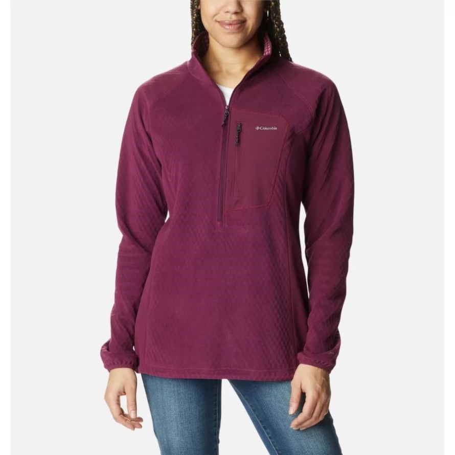Columbia Marionberry/Aura Women's Outdoor Tracks Half Zip Fleece Pullover