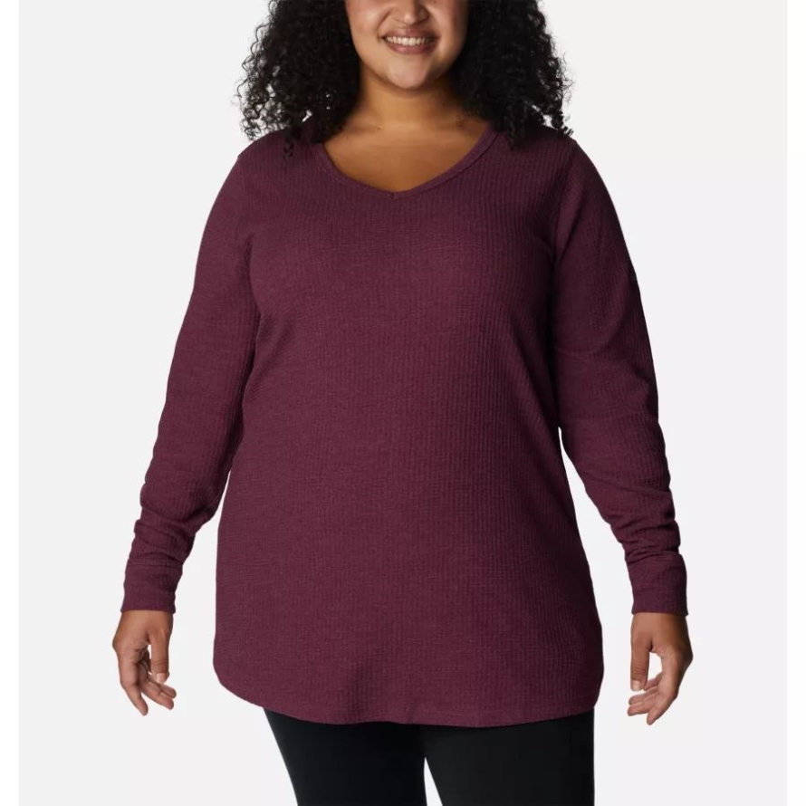 Columbia Marionberry Heather Women's Pine Peak Long Sleeve Thermal Tunic Plus Size