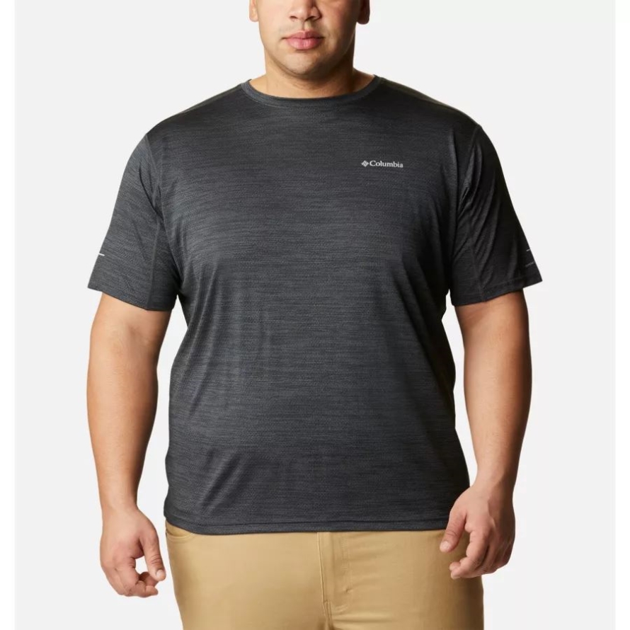 Columbia Men's Alpine Chill Zero Short Sleeve Crew Shirt Big Black Heather