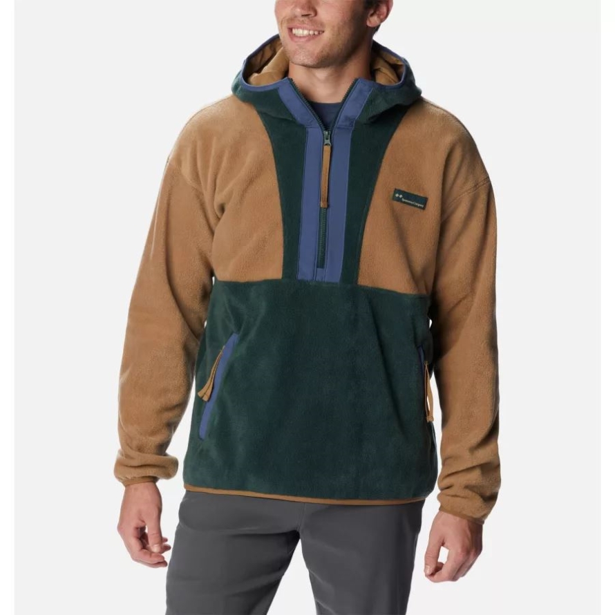 Columbia Men's Back Bowl Half Zip Fleece Hoodie Delta/Spruce/Dark Mountain